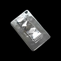 a silver phone case with a pattern on it